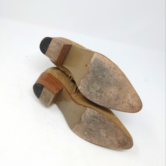 Saint Laurent Sand Suede Side Zip Ankle Boots Size 35 1/2 - Picture 11 of 11